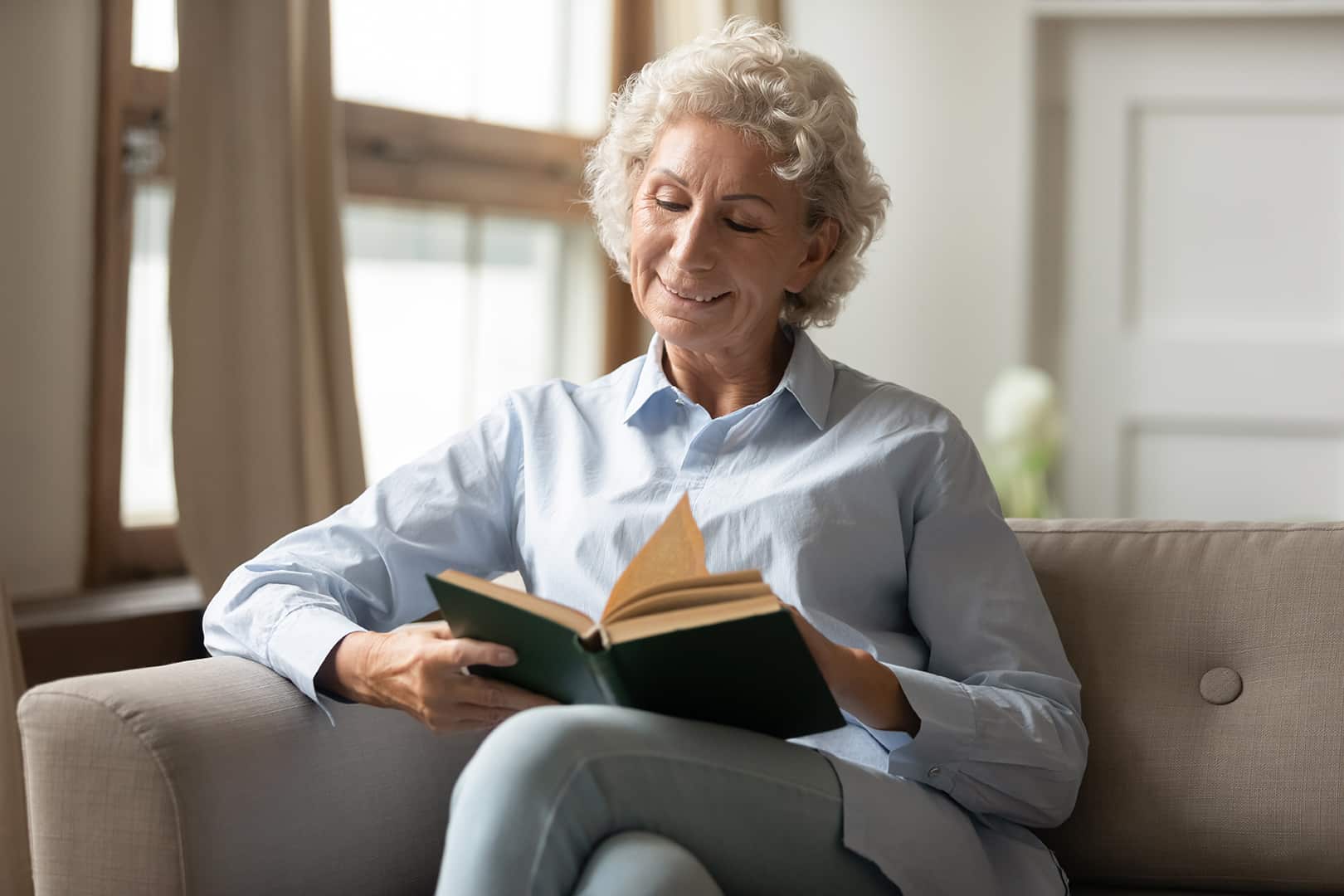 mature woman reading